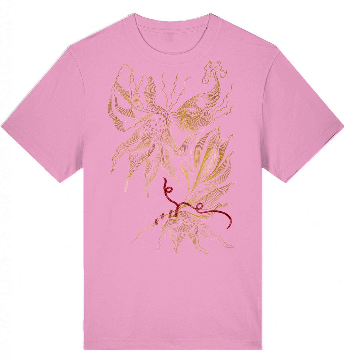 Golden Floral Outlines Relaxed Unisex-T-Shirt | J'LŶA
