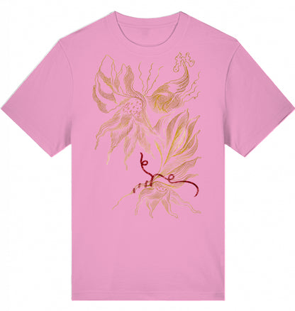 Golden Floral Outlines Relaxed Unisex-T-Shirt | J'LŶA