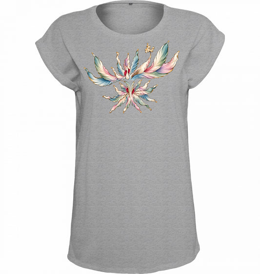 Angel Floral Longline-T-Shirt aus Baumwolle | J'LŶA