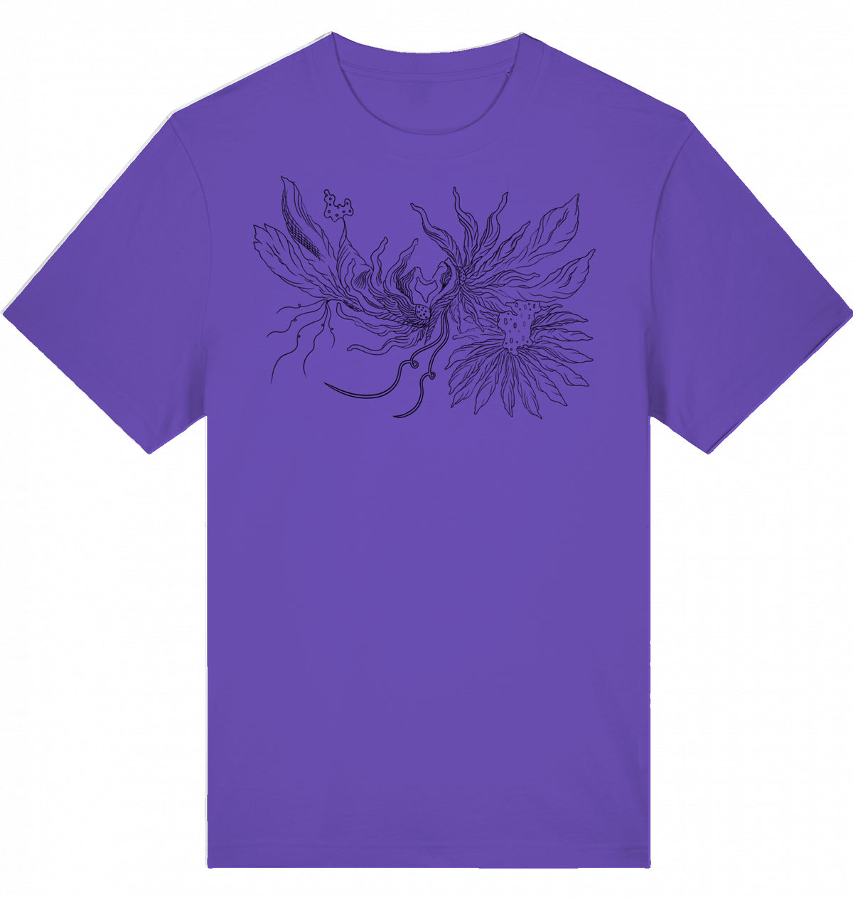 Heart Floral Thread Relaxed Unisex T-Shirt | J'LŶA