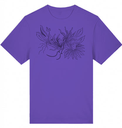 Heart Floral Thread Relaxed Unisex T-Shirt | J'LŶA