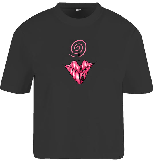 Spiral Puffy Lip Oversized-T-Shirt aus Baumwollmix