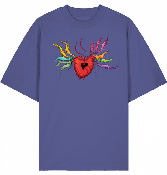 Heart Floral Oversized T-Shirt aus Bio-Baumwolle