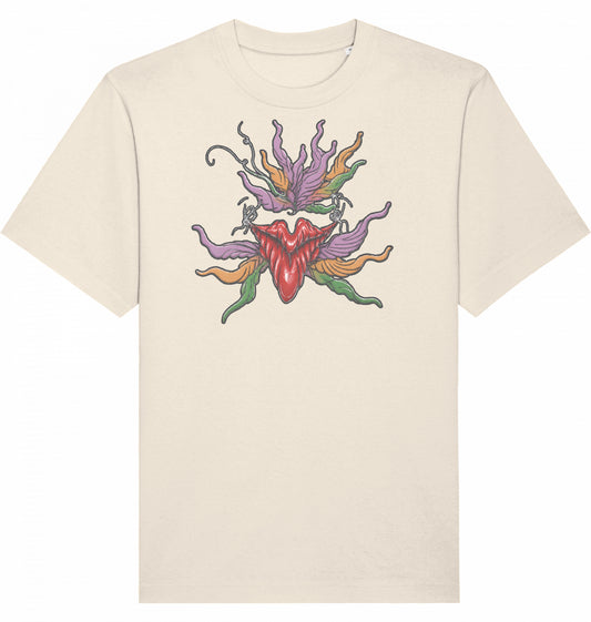 Lip Floral Colourful Heavyweight Unisex T-Shirt | J’LŶA