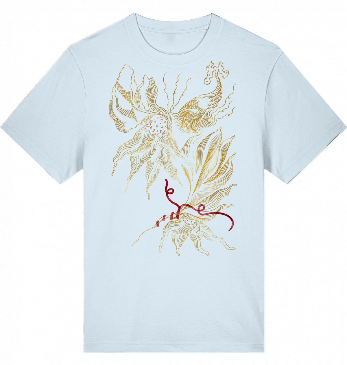 Golden Floral Outlines Relaxed Unisex-T-Shirt | J'LŶA