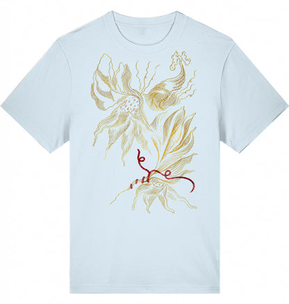 Golden Floral Outlines Relaxed Unisex-T-Shirt | J'LŶA