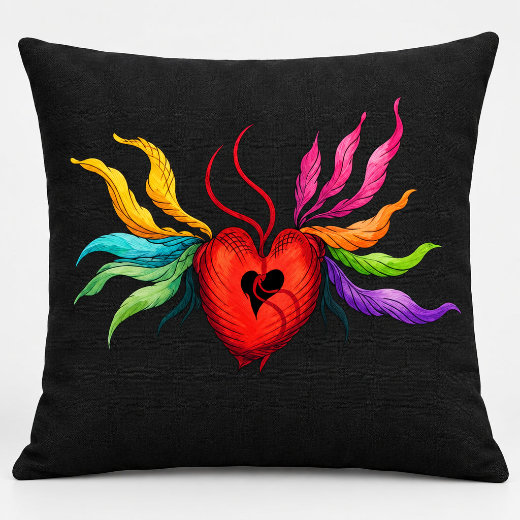 Heart Rainbow Floral Dekokissen | J’LŶA